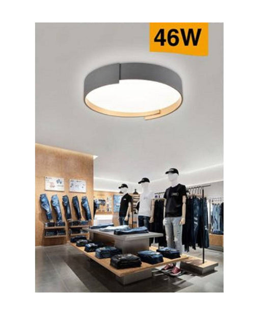 Plafoniera Led Grigio 46 W Moderno Soffitto Rotonda Luce 4000k 3000k 6500k C49-g  -bianco Naturale      -