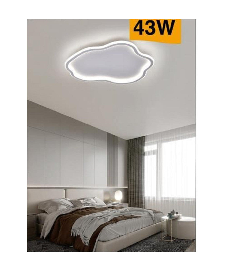 Plafoniera Led Lampada Soffitto Moderna Ondulata Luce Fredda Naturale Calda C48  -bianco Naturale      -