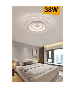 Plafoniera Led Moderna 38 Watt Finitura Bianca Luce Calda Fredda Naturale C40-b  -bianco Caldo      -