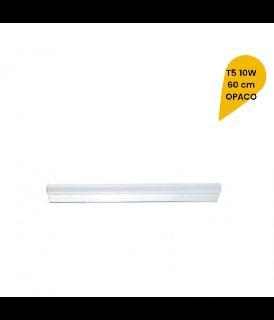 Plafoniera Led Neon T5 Sotto Pensile Tubo Vetro Opaco 10 Watt 60 Cm T5-60  -bianco Freddo      -