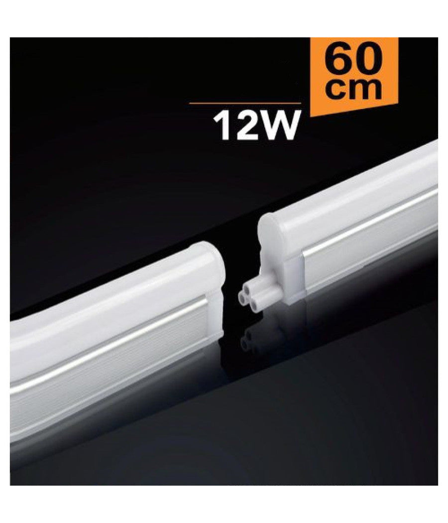 Plafoniera Led Neon T5 Sottopensile Opaco Vari Toni Luce 12 Watt 60cm  -bianco Caldo      -