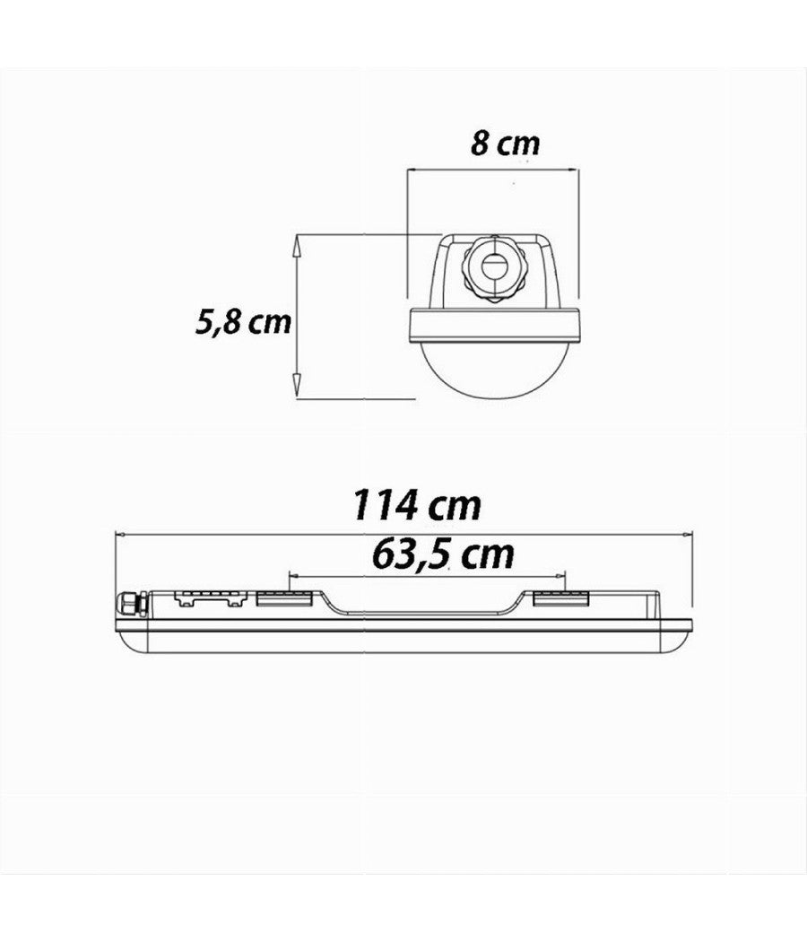 Plafoniera Led Per Esterno Neon Tubo 36w 120cm Impermeabile Ip65 Luce 6500k Lg-12         