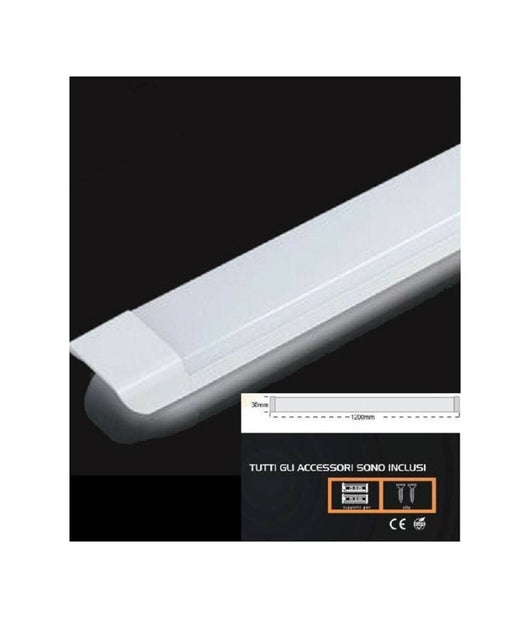 Plafoniera Led Slim 54w 120cm Sottopensile Ripiani Luce Calda Fredda Naturale  -bianco Caldo      -