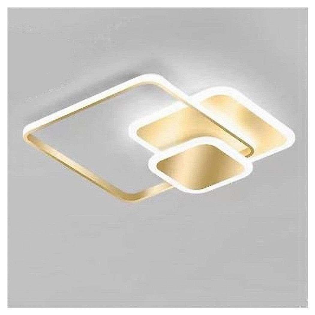 Trade Shop - Plafoniera Luce Fredda Led Quadrata 50 W Lampadario A Soffitto Oro Moderno 50088         