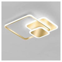 Trade Shop - Plafoniera Luce Fredda Led Quadrata 50 W Lampadario A Soffitto Oro Moderno 50088         