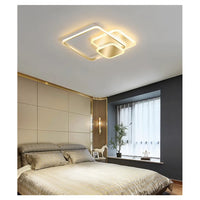 Trade Shop - Plafoniera Luce Naturale Led Quadrata 50w Lampadario A Soffitto Oro Moderno 50071         