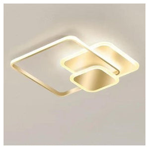 Trade Shop - Plafoniera Luce Naturale Led Quadrata 50w Lampadario A Soffitto Oro Moderno 50071         