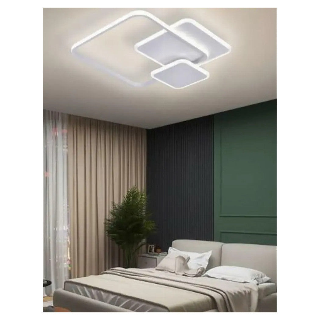 Trade Shop - Plafoniera Luce Naturale Led Quadrata 50w Lampadario Soffitto Bianco Moderno 50057         