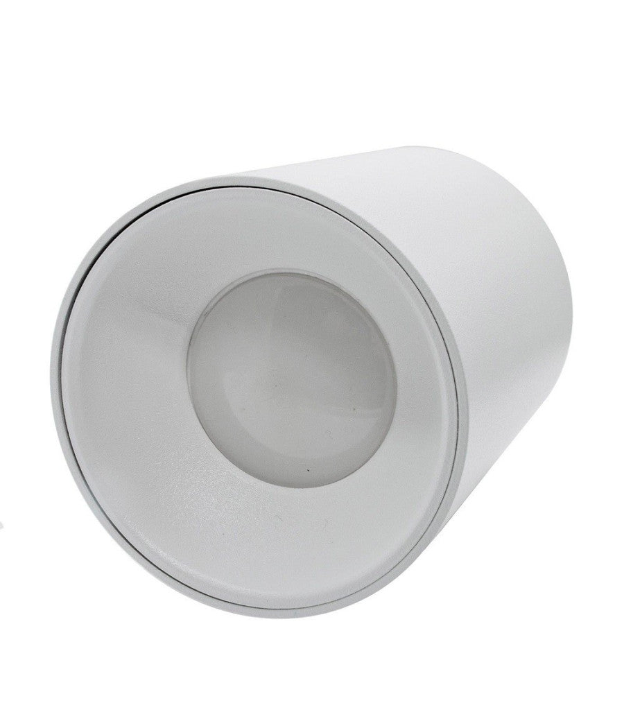 Plafoniera Moderna Faretto Cilindro Esterno Da Soffitto Attacco Gu10 Luce 230v  Bianco       