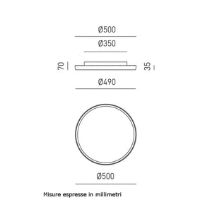 Plafoniera moderna gea luce acelia pm b led alluminio metacrilato lampada soffitto