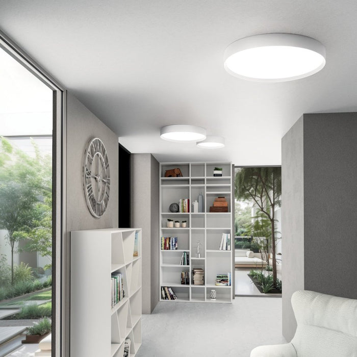 Plafoniera moderna gea luce ava pm b led alluminio metacrilato lampada soffitto