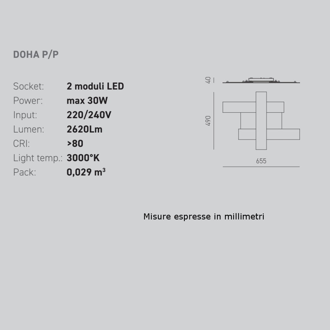 Plafoniera moderna gea luce doha pp led 30w 220v alluminio metacrilato lampada soffitto, finitura metallo bianco