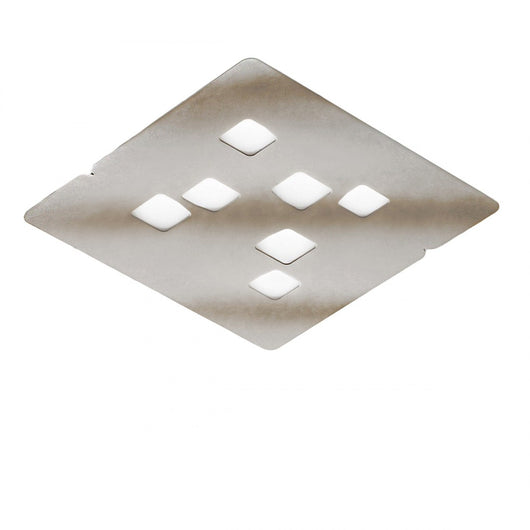 Plafoniera moderna gea luce giselle pg gx53 led alluminio lampada soffitto, finitura metallo acciaio