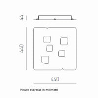 Plafoniera moderna gea luce giselle pm gx53 led alluminio lampada soffitto, finitura metallo acciaio