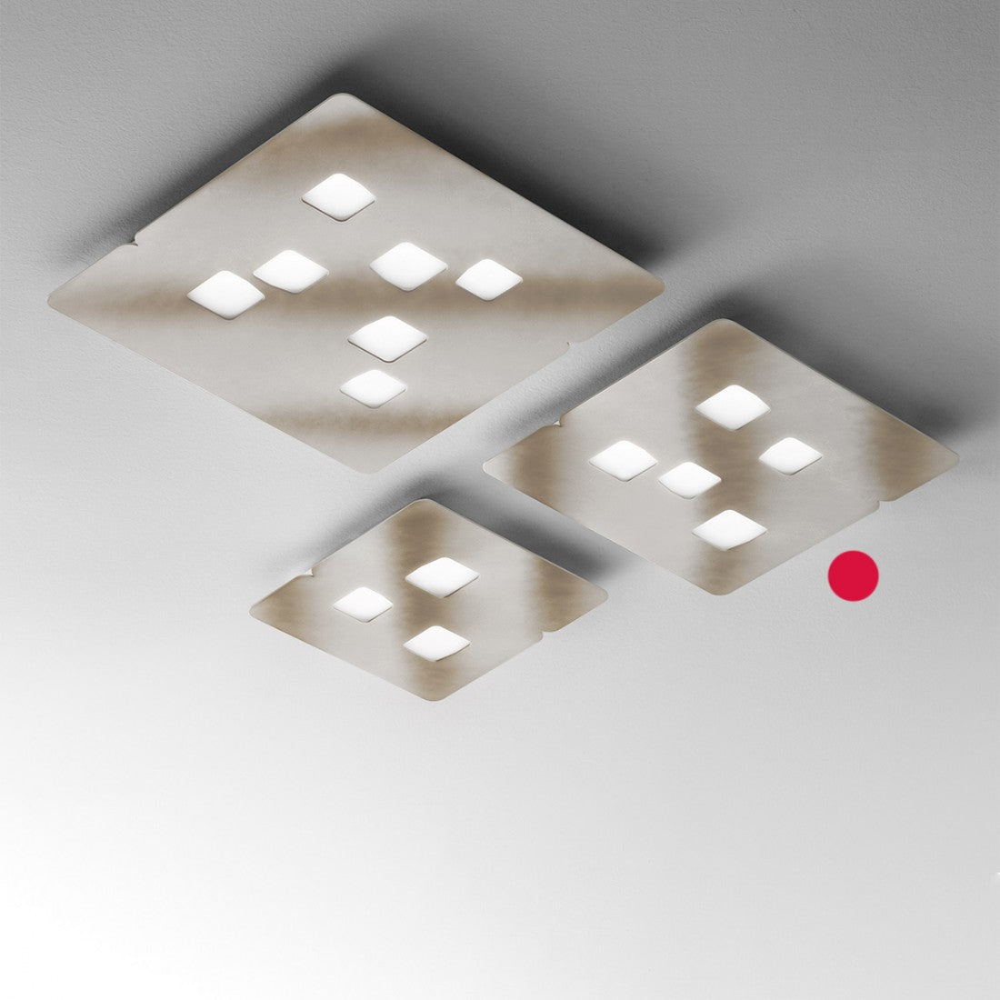 Plafoniera moderna gea luce giselle pm gx53 led alluminio lampada soffitto, finitura metallo acciaio