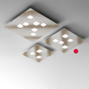 Plafoniera moderna gea luce giselle pm gx53 led alluminio lampada soffitto, finitura metallo acciaio