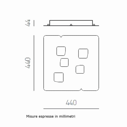 Plafoniera moderna gea luce giselle pm gx53 led alluminio lampada soffitto, finitura metallo bianco