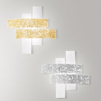 Plafoniera moderna gea luce lara pp e27 led vetro lampada soffitto, vetro foglia argento