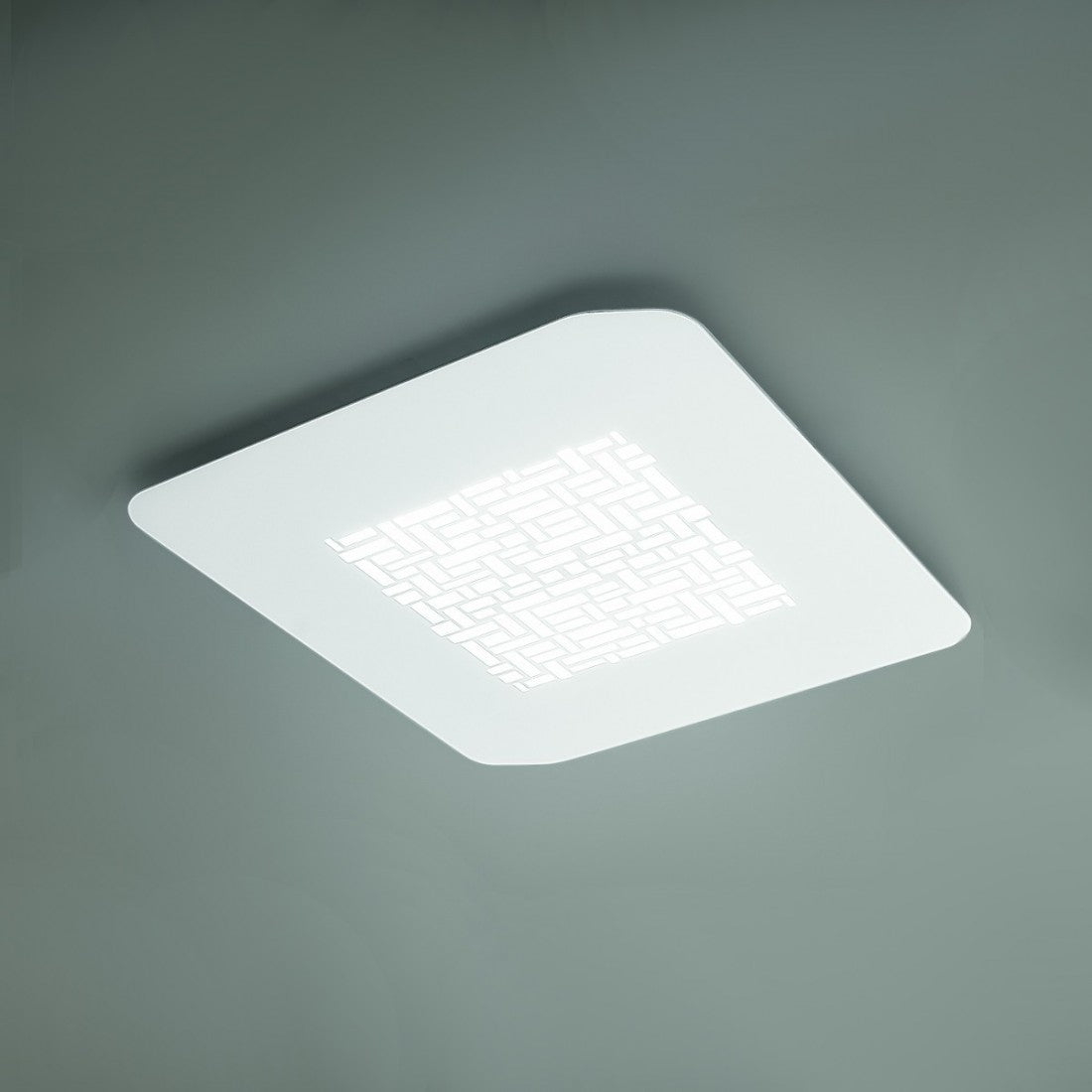 Plafoniera moderna gea luce pixel pm 39w led 220v alluminio dimmerabile soffitto parete, finitura metallo bianco opaco