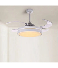 Plafoniera Moderna Led Con Ventilatore Soffitto Cambia 3 Luci Telecomando F7189         