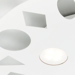 Plafoniera moderna metallo illuminando geo pl3 sl gx53 led lampada soffitto tonda bianca grigia sabbia, finitura metallo