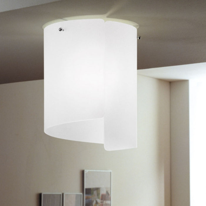 Plafoniera moderna selene illuminazione papiro 0386 053 e27 led vetro lampada soffitto