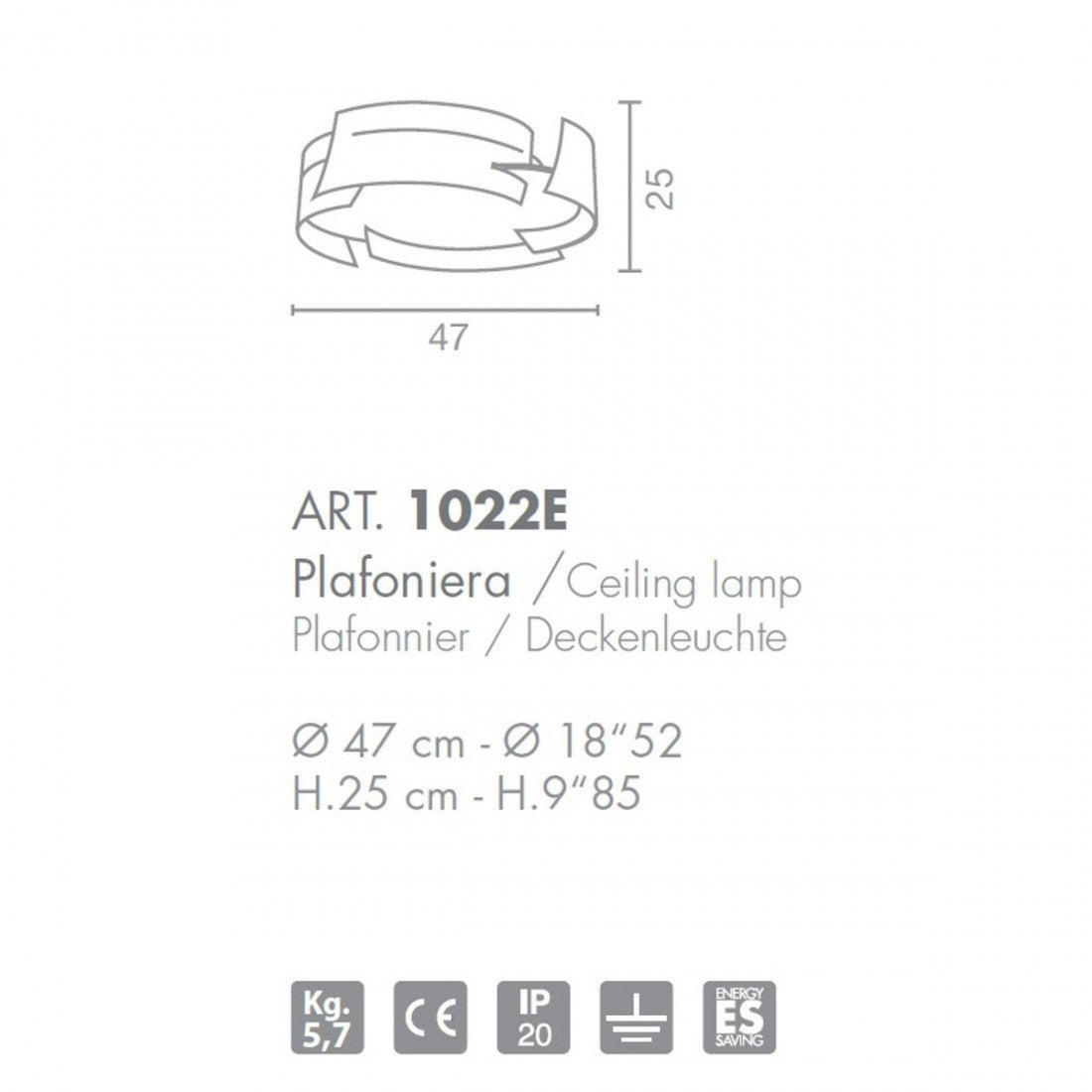 Plafoniera moderna selene illuminazione vultur 1022e 1025e e27 led acciaio lampada soffitto, finitura metallo foglia