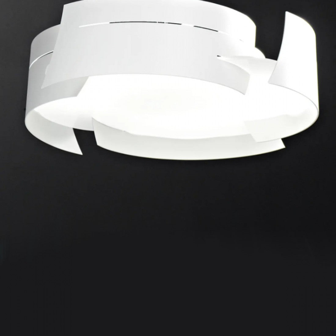 Plafoniera moderna selene illuminazione vultur 1022e 1025e e27 led acciaio lampada soffitto, finitura metallo bianco,