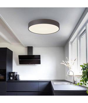 Plafoniera Moderna Tonda Led 65w Cct 3000k 4000k Lampada Soffitto Muro Luce 60cm  Nero       