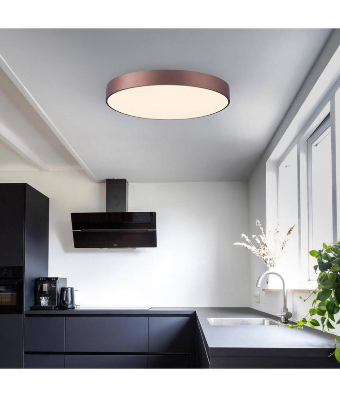 Plafoniera Moderna Tonda Led 65w Cct 3000k 4000k Lampada Soffitto Muro Luce 60cm  Marrone       