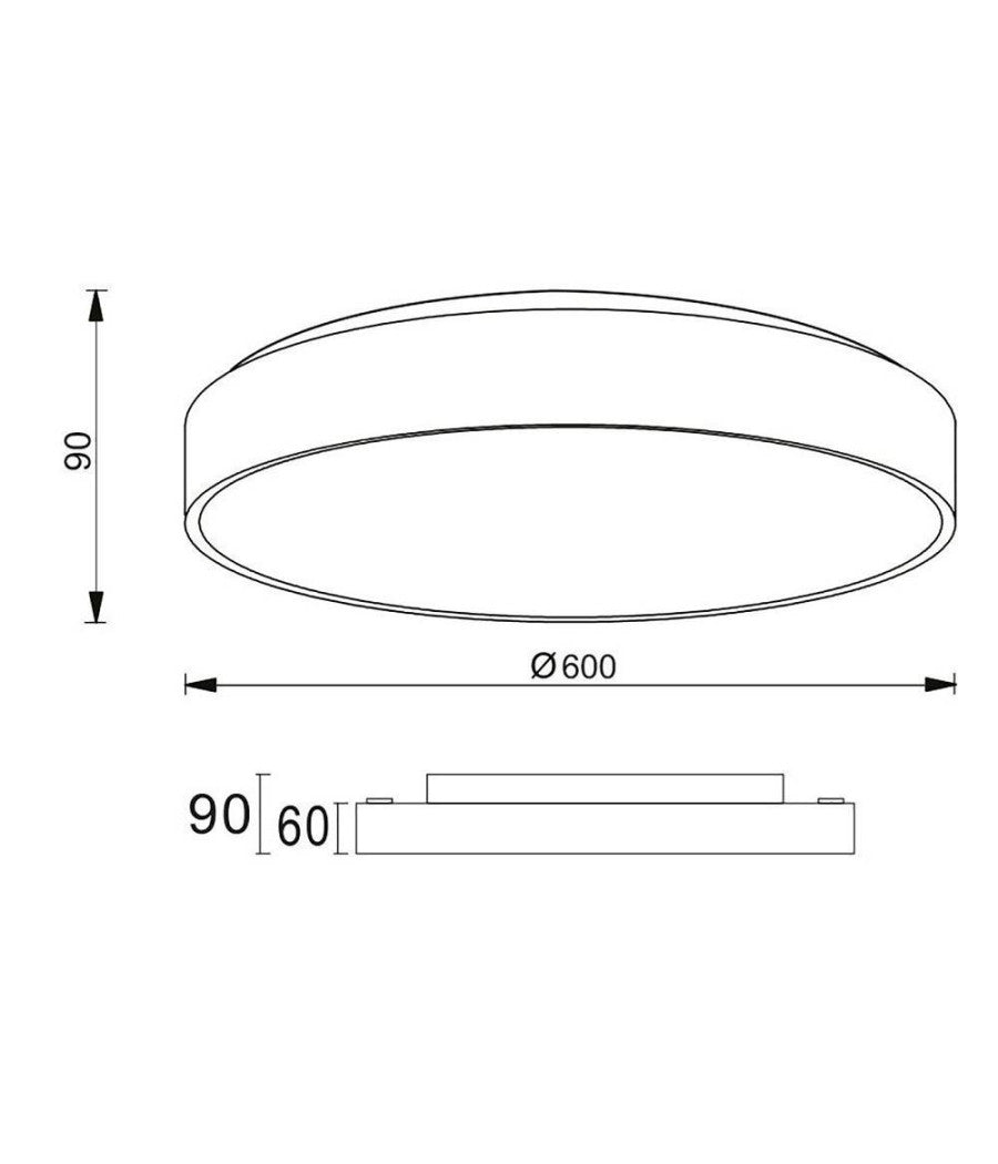 Plafoniera Moderna Tonda Led 65w Cct 3000k 4000k Lampada Soffitto Muro Luce 60cm         