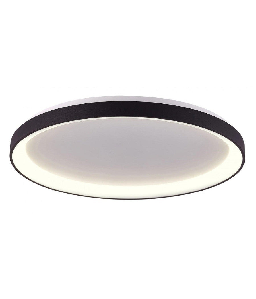 Plafoniera Moderna Tonda Led Cct 60 W 3000k 4000k Soffitto Lampada Parete 80 Cm  Nero       