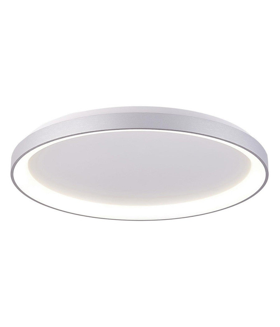 Plafoniera Moderna Tonda Led Cct 60 W 3000k 4000k Soffitto Lampada Parete 80 Cm  Silver       