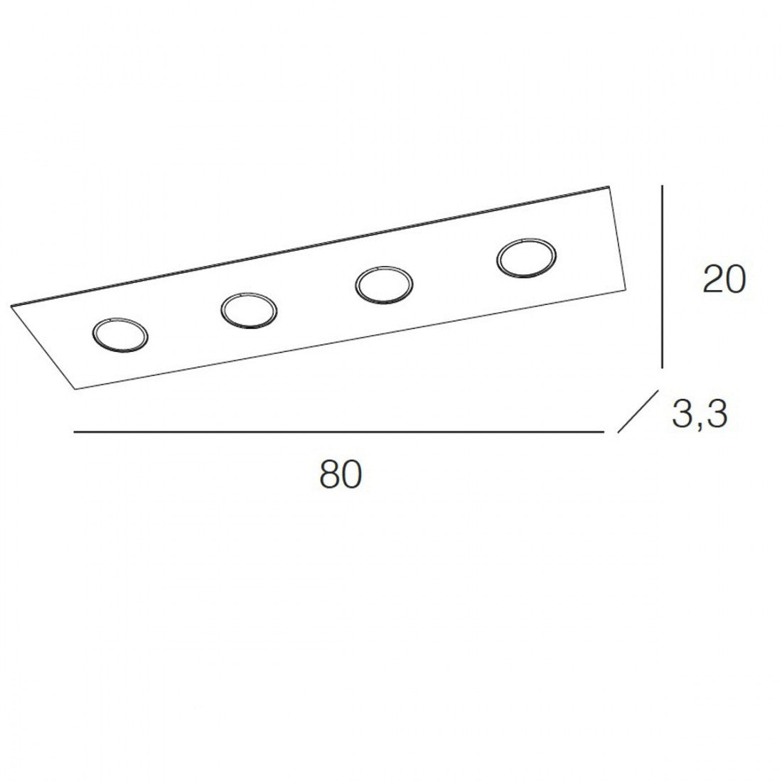 Plafoniera moderna top light area 1127 pl4 r gx53 led metallo lampada soffitto, finitura metallo bianco