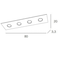 Plafoniera moderna top light area 1127 pl4 r gx53 led metallo lampada soffitto, finitura metallo bianco