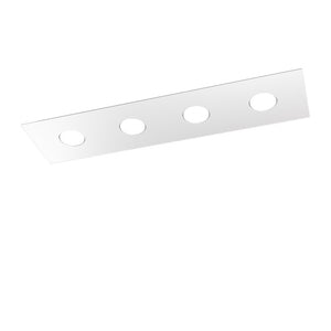 Plafoniera moderna top light area 1127 pl4 r gx53 led metallo lampada soffitto, finitura metallo bianco