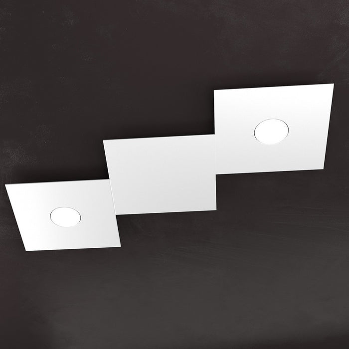 Plafoniera moderna top light eccentric 1156 2l1d gx53 led metallo lampada parete soffitto, finitura metallo bianco