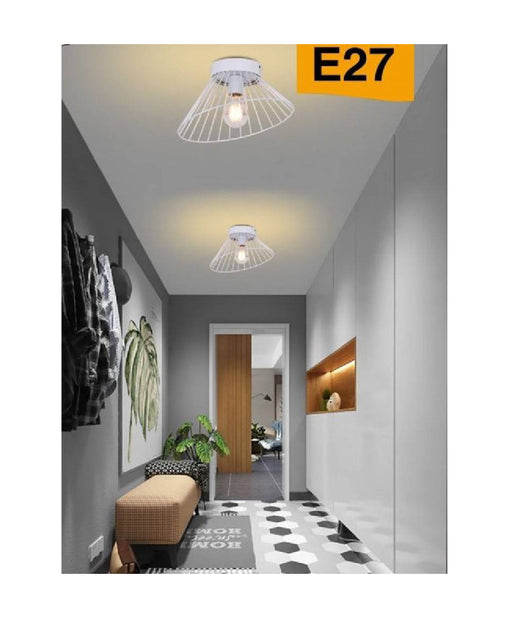 Plafoniera Paralume Metallo Lampadario Lampada E27 Decorativa Contemporanea C70         