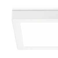 Plafoniera quadrata gea led sham q gfa764 12w led 220v termoplastica lampada soffitto moderna interno, tonalità luce