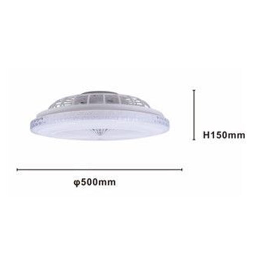 Trade Shop - Plafoniera Soffitto Led Con Ventilatore Lampadario Telecomando Luce 3000-6500k 42255         