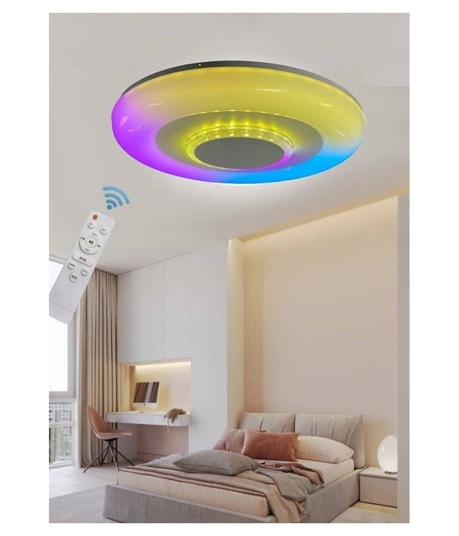 Plafoniera Soffitto Luce Led Rgb Bluetooth Cassa Telecomando Dimmerabile C44-rgb-o         