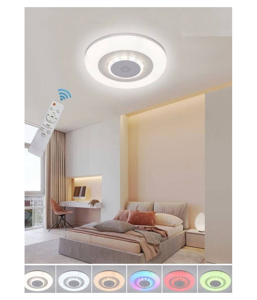 Plafoniera Soffitto Luce Led Rgb Bluetooth Cassa Telecomando Dimmerabile C44-rgb-o         