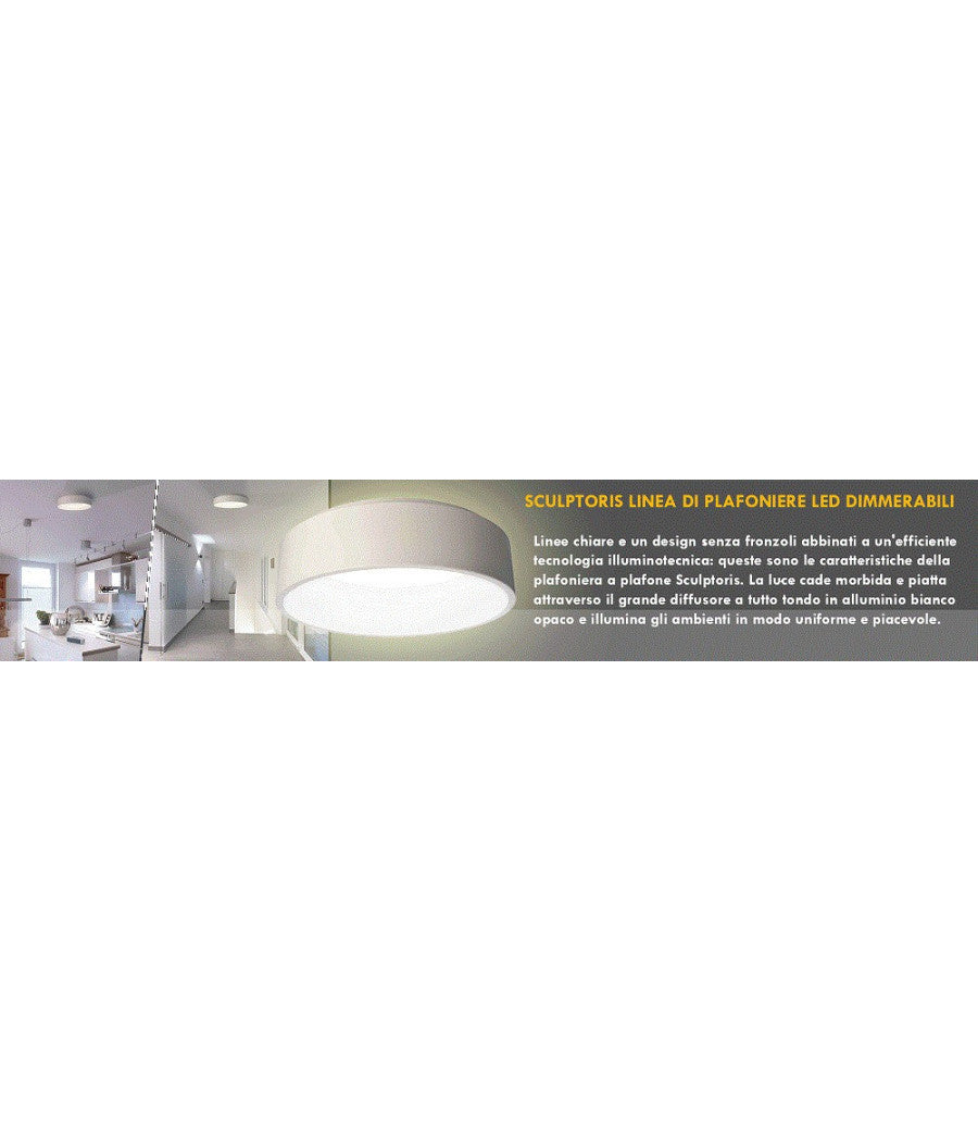 Plafoniera Tonda Lampada Soffitto Parete Led 42w Cct 3000k 4000k Luce 60cm 230v         