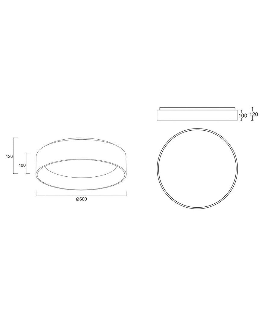 Plafoniera Tonda Lampada Soffitto Parete Led 42w Cct 3000k 4000k Luce 60cm 230v         