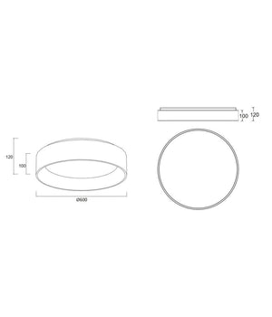 Plafoniera Tonda Lampada Soffitto Parete Led 42w Cct 3000k 4000k Luce 60cm 230v         