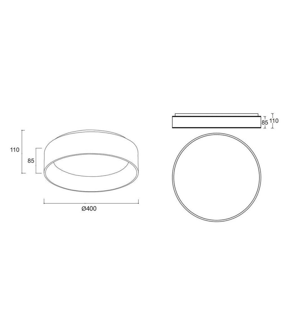 Plafoniera Tonda Led 30 W Cct 3000k 4000k Lampada Soffitto Parete Muro Luce 40cm         