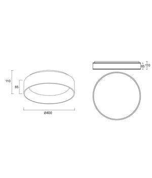 Plafoniera Tonda Led 30 W Cct 3000k 4000k Lampada Soffitto Parete Muro Luce 40cm         