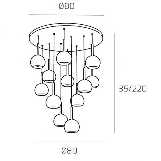 Plafoniera tp-future 1155 s12 tp e27 led vetro pirex soffiato colorato ampolla calate piastra moderno classico multiluce