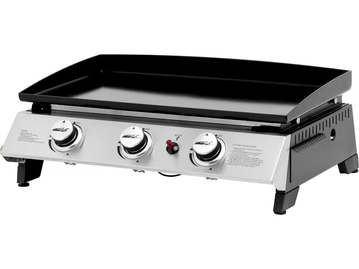 Plancha a gas 3 fuochi "Jolly" - 7,5 Kw - Grigio