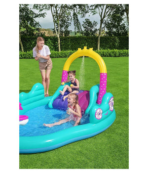 Play Center Magico Unicorno Piscina 274x198x137cm Scivolo Anelli Bacchetta 53097         